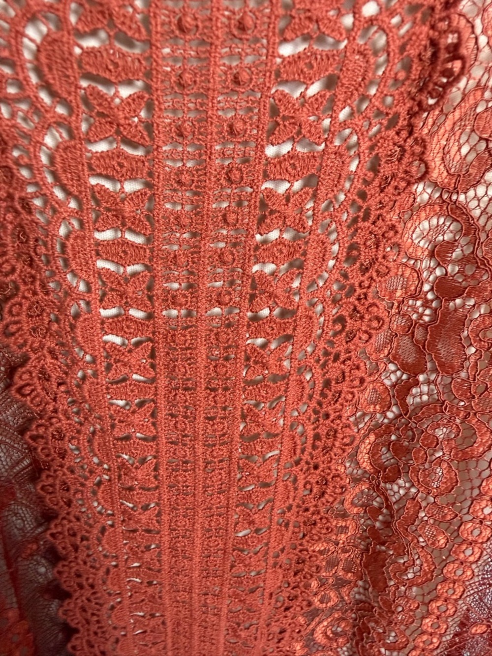Francesca's Blush and Rust Crochet Slip Dress - Picture 8 of 9